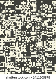 Abstract grunge vector background. Monochrome composition of irregular graphic elements.