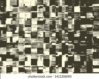 Abstract grunge vector background. Monochrome composition of irregular graphic elements.