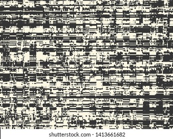 Abstract grunge vector background. Monochrome composition of irregular graphic elements.