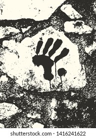 Abstract grunge vector background. Monochrome photographic composition of graffiti graphic elements.