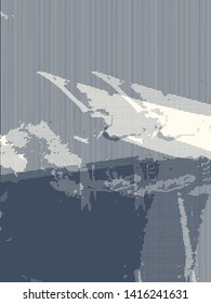 Abstract grunge vector background. Monochrome composition of irregular graphic elements.