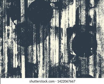 Abstract grunge vector background. Monochrome composition of irregular graphic elements.