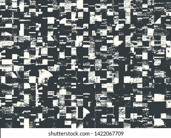 Abstract grunge vector background. Monochrome composition of irregular graphic elements.