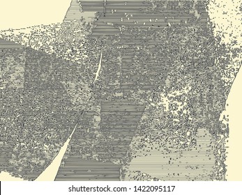 Abstract grunge vector background. Monochrome composition of irregular graphic elements.