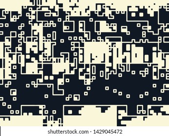 Abstract grunge vector background. Monochrome composition of irregular graphic elements.