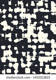 Abstract grunge vector background. Monochrome composition of irregular graphic elements.