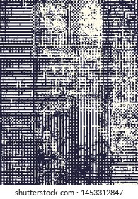 Abstract grunge vector background. Monochrome composition of irregular graphic elements.