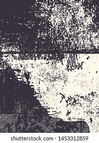 Abstract grunge vector background. Monochrome handcrafted  composition of irregular graphic elements.
