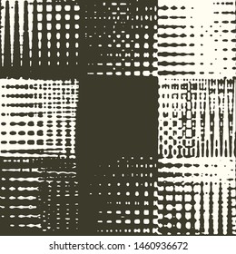 Abstract grunge vector background. Monochrome squared composition of irregular graphic elements.