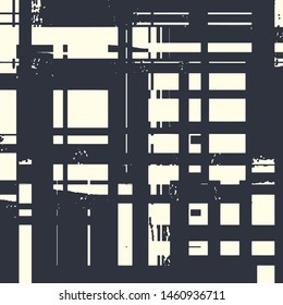 Abstract grunge vector background. Monochrome squared composition of irregular graphic elements.