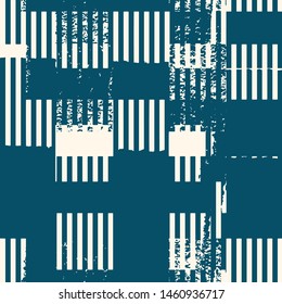 Abstract grunge vector background. Monochrome squared composition of irregular graphic elements.