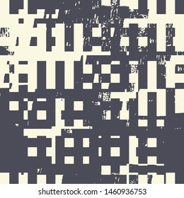 Abstract grunge vector background. Monochrome squared composition of irregular graphic elements.