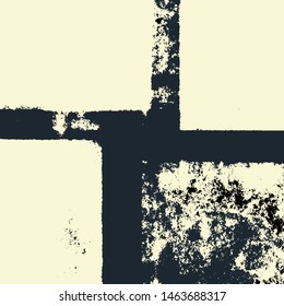 Abstract grunge vector background. Monochrome squared composition of irregular graphic elements.