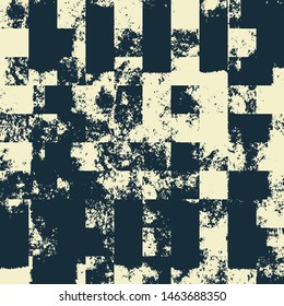Abstract grunge vector background. Monochrome squared composition of irregular graphic elements.