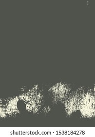 Abstract grunge vector background. Monochrome handcrafted composition of irregular graphic elements.