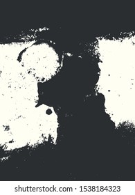 Abstract grunge vector background. Monochrome handcrafted composition of irregular graphic elements.