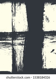 Abstract grunge vector background. Monochrome handcrafted composition of irregular graphic elements.
