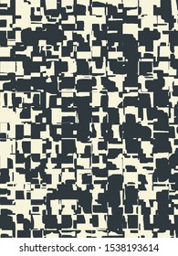 Abstract grunge vector background. Monochrome composition of irregular graphic elements.