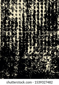 Abstract grunge vector background. Monochrome handcrafted composition of irregular graphic elements.