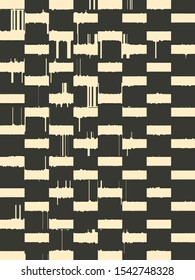 Abstract grunge vector background. Monochrome composition of irregular graphic elements.