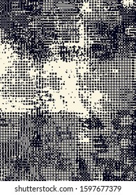 Abstract grunge vector background. Monochrome composition of irregular graphic elements.