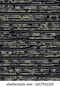 Abstract grunge vector background. Monochrome composition of irregular graphic elements.