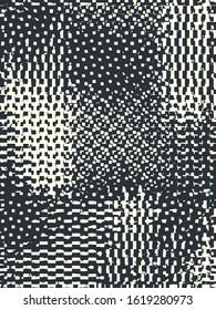 Abstract grunge vector background. Monochrome composition of irregular graphic elements.