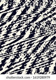 Abstract grunge vector background. Monochrome composition of irregular graphic elements.