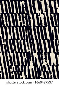 Abstract grunge vector background. Monochrome composition of irregular striped graphic elements.