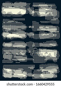 Fondo vector abstracto. Composición monocroma de elementos gráficos irregulares de medio tono.