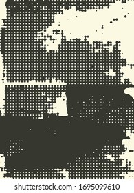 Abstract grunge vector background. Monochrome composition of irregular graphic elements.