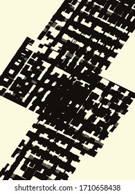 Abstract grunge vector background. Monochrome composition of irregular graphic elements.