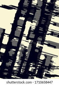 Abstract grunge vector background. Monochrome composition of irregular graphic elements.