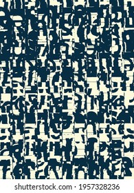 Abstract grunge vector background. Monochrome handmade composition of irregular graphic elements.