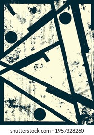 Abstract grunge vector background. Monochrome handmade composition of irregular graphic elements.