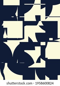 Abstract grunge vector background. Monochrome handcrafted composition  of irregular graphic elements.