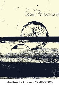 Abstract grunge vector background. Monochrome handcrafted composition  of irregular graphic elements.