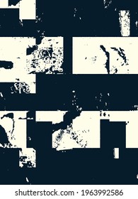 Abstract grunge vector background. Monochrome handcrafted composition of irregular graphic elements.