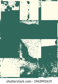 Abstrakter grunge, Vektorhintergrund. Monochrome handgefertigte Komposition von unregelmäßigen grafischen Elementen.