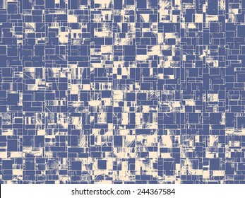 Abstract grunge vector background. Monochrome composition of irregular shape elements. Created using handmade camera-less photograph.