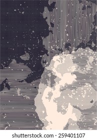 Abstract grunge vector background. Monochrome composition of irregular diffused geometric elements.