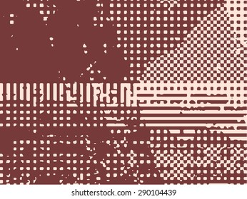 Abstract grunge vector background. Monochrome composition of raster overlapping elements.