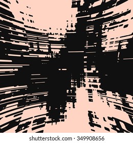 Abstract grunge vector background. Monochrome composition of irregular geometric shapes