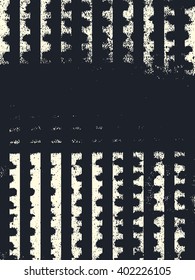 Abstract grunge vector background. Monochrome composition of irregular overlapping shapes created using handmade camera-less photographic print.