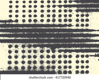 Abstract grunge vector background. Monochrome horizontal composition of irregular geometric shapes created using handmade camera-less photographic print.