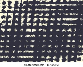 Abstract grunge vector background. Monochrome horizontal composition of irregular geometric shapes created using handmade camera-less photographic print.