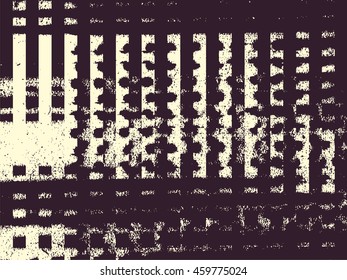 Abstract grunge vector background. Monochrome squared composition of irregular geometric shapes.created using handmade camera-less photographic print.