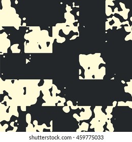 Abstract grunge vector background. Monochrome squared composition of irregular geometric shapes.created using handmade camera-less photographic print.