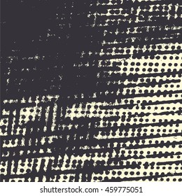 Abstract grunge vector background. Monochrome squared composition of irregular geometric shapes.created using handmade camera-less photographic print.