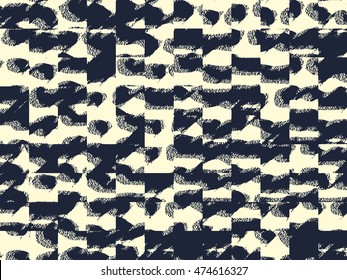 Abstract grunge vector background. Monochrome composition of irregular graphic elements.
